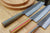 Couteau japonais CHEF bleu orange et bois - 7PLIS