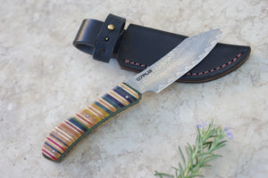 Couteau damas & skateboard recyclé