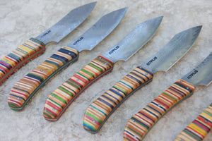 Couteau damas & skateboard recyclé