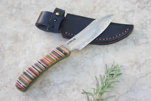Couteau damas & skateboard recyclé