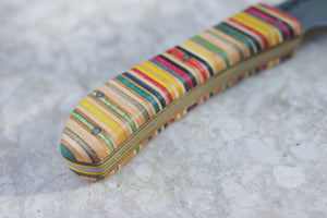 Couteau damas & skateboard recyclé
