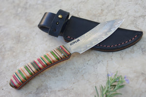 Couteau damas & skateboard recyclé