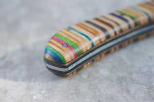 Couteau damas & skateboard recyclé