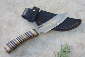 Couteau damas & skateboard recyclé