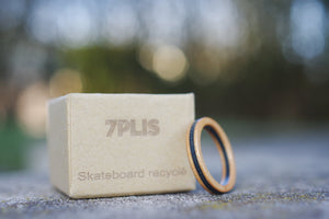 Bague skateboard recyclé 7PLIS bleue bois - 7PLIS