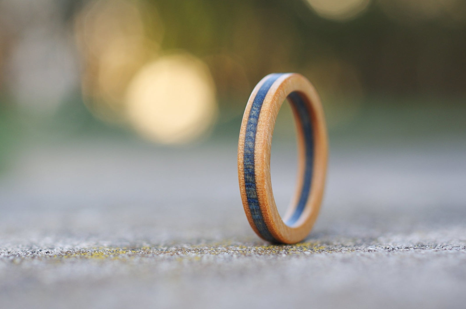 Bague skateboard recyclé 7PLIS bleue bois - 7PLIS