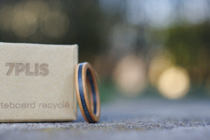 Bague skateboard recyclé 7PLIS bleue bois - 7PLIS