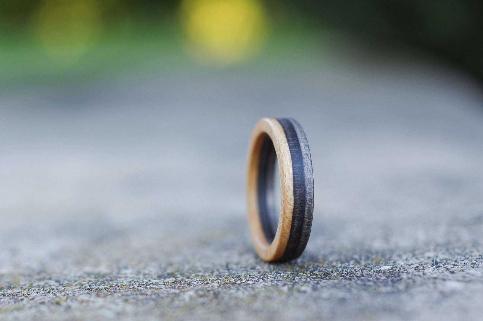 Bague skateboard recyclé 7PLIS noire bois - 7PLIS