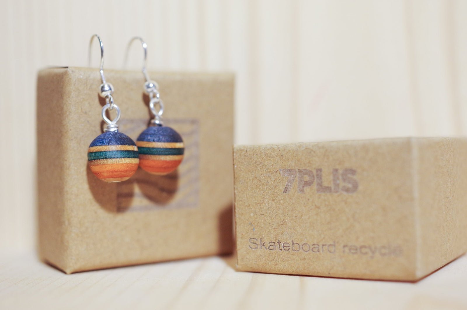 Boucle d'oreille SKATEBOARD recyclé - 7PLIS