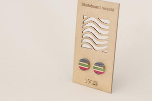 Boucle d'oreille SKATEBOARD recyclé & argent 925 - 7PLIS