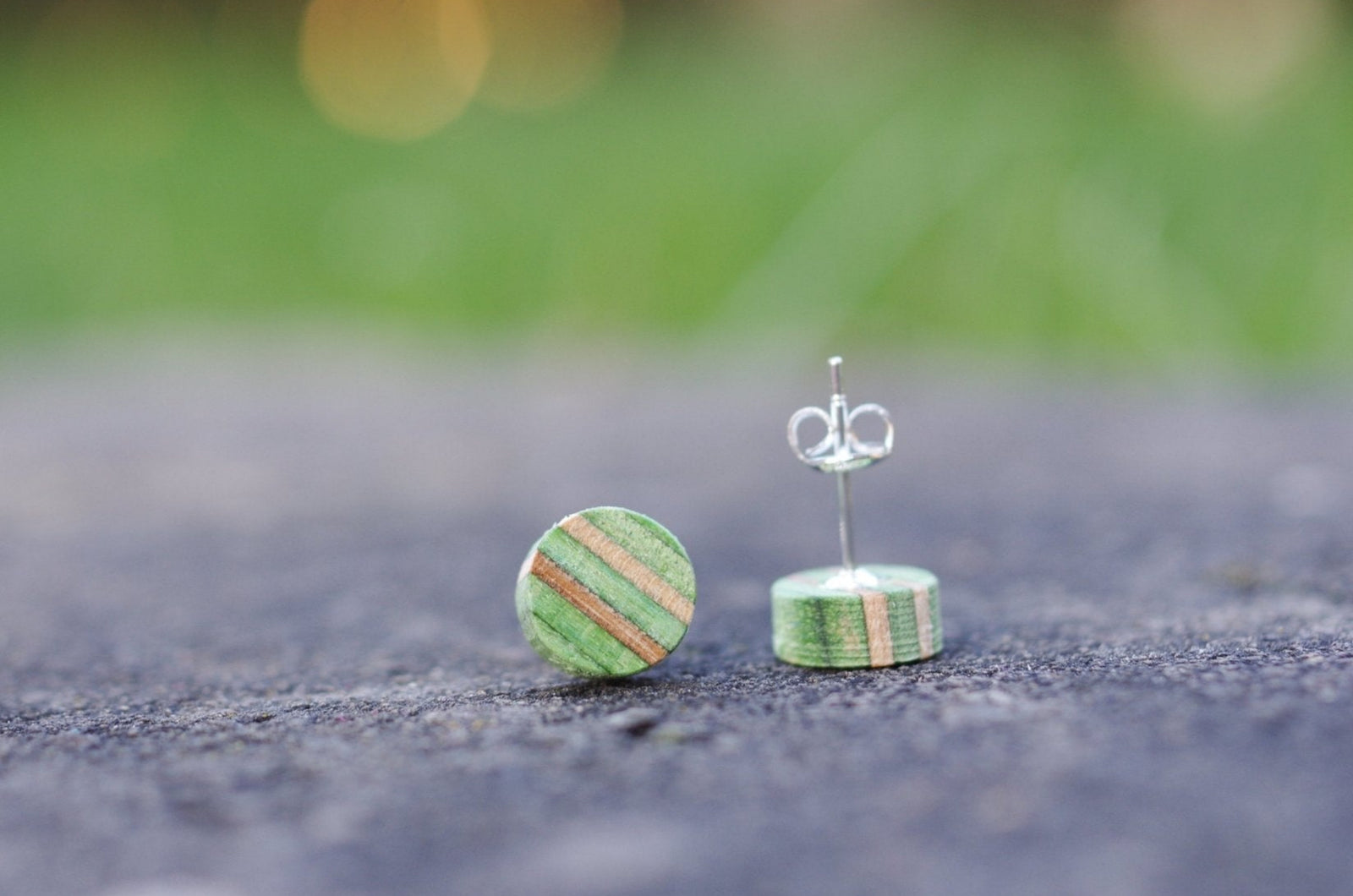 Boucle d'oreille SKATEBOARD recyclé & argent 925 - 7PLIS