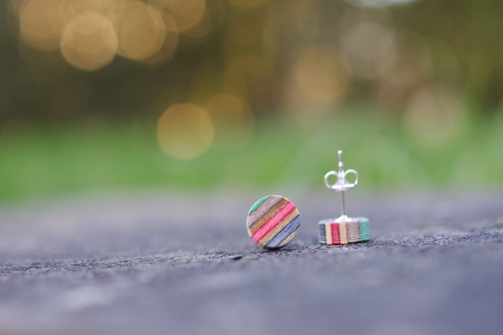 Boucle d'oreille SKATEBOARD recyclé & argent 925 - 7PLIS