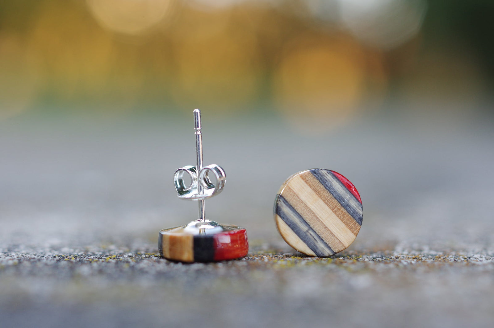 Boucle d'oreille SKATEBOARD recyclé & argent 925 - 7PLIS