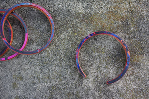 Bracelet rose orange gris SKATEBOARD recyclé - 7PLIS