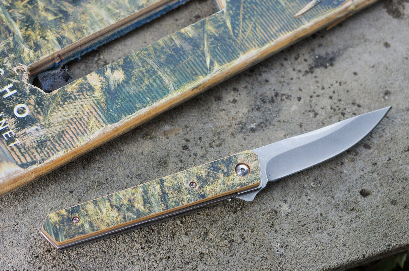 Couteau 7PLIS skateboard recyclé kaki - 7PLIS