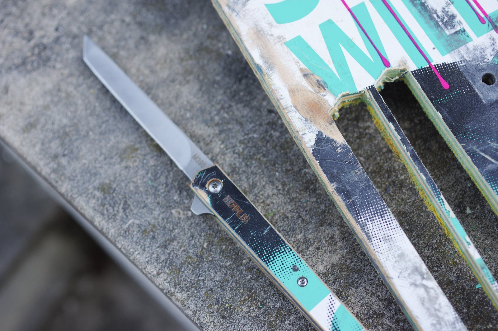 Couteau SKATEBOARD recyclé - 7PLIS