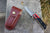 Couteau SKATEBOARD recyclé, rouge noir bois - 7PLIS