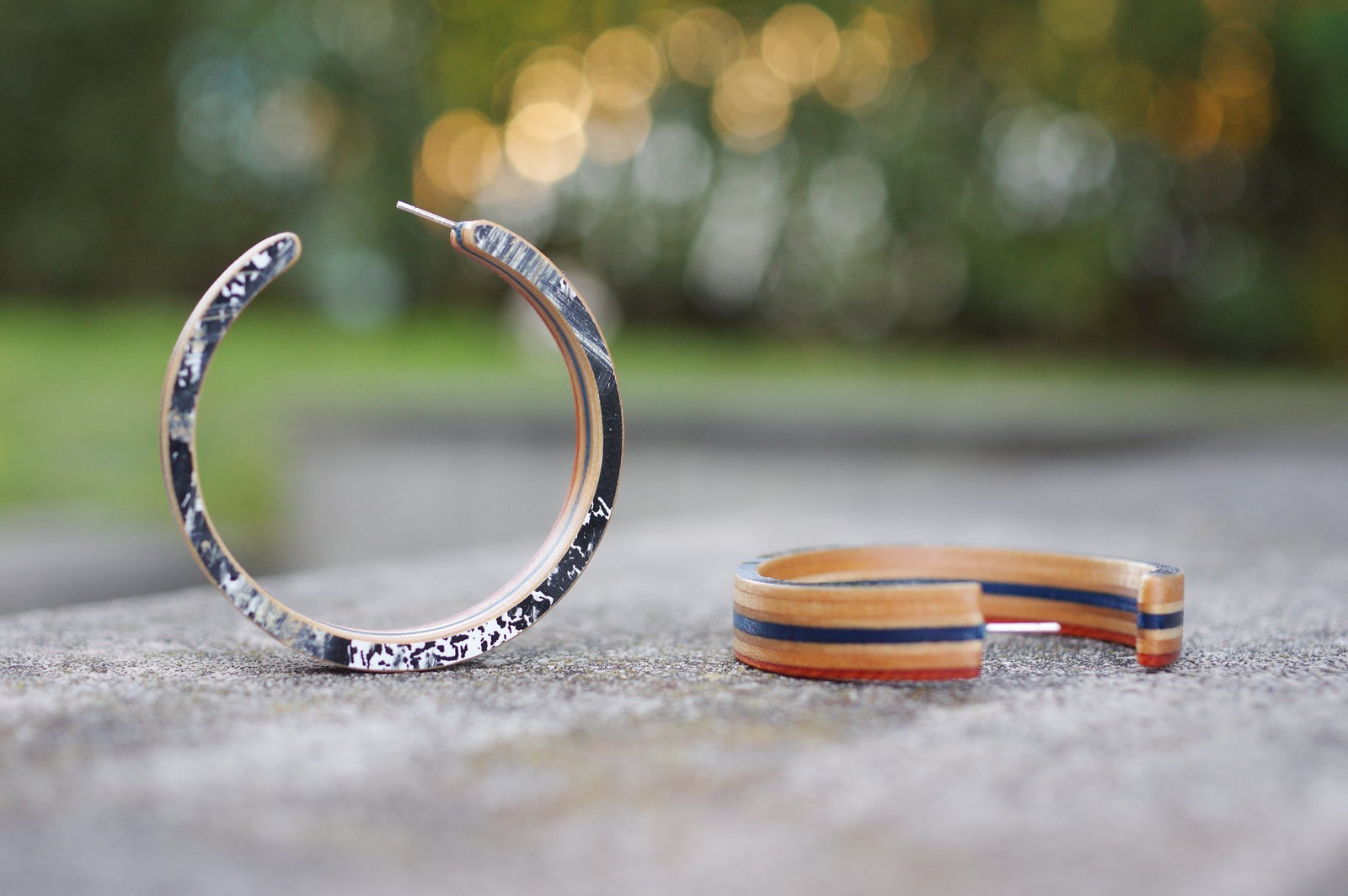 Créoles SKATEBOARD recyclé & argent 925 - 7PLIS