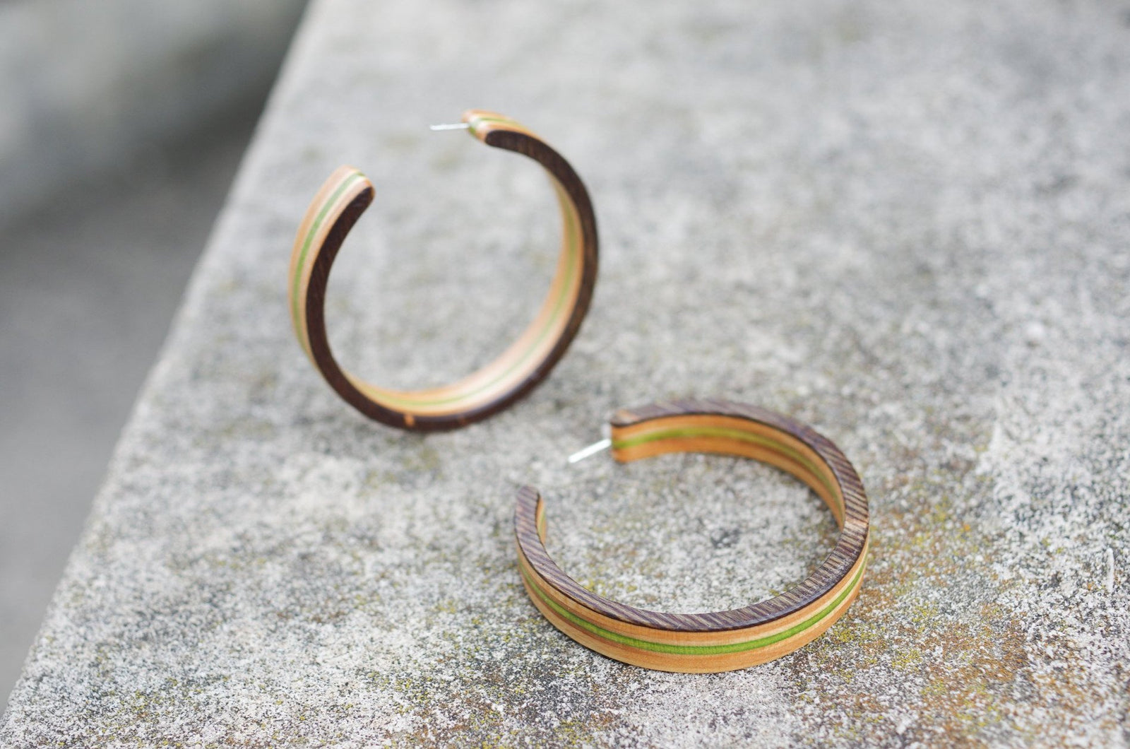 Créoles SKATEBOARD recyclé & argent 925 - 7PLIS