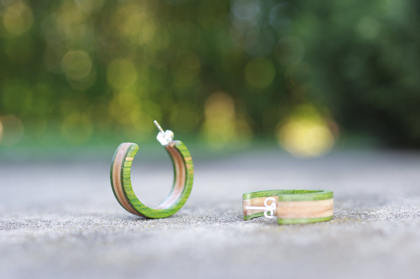 Créoles SKATEBOARD recyclé & argent 925 - 7PLIS