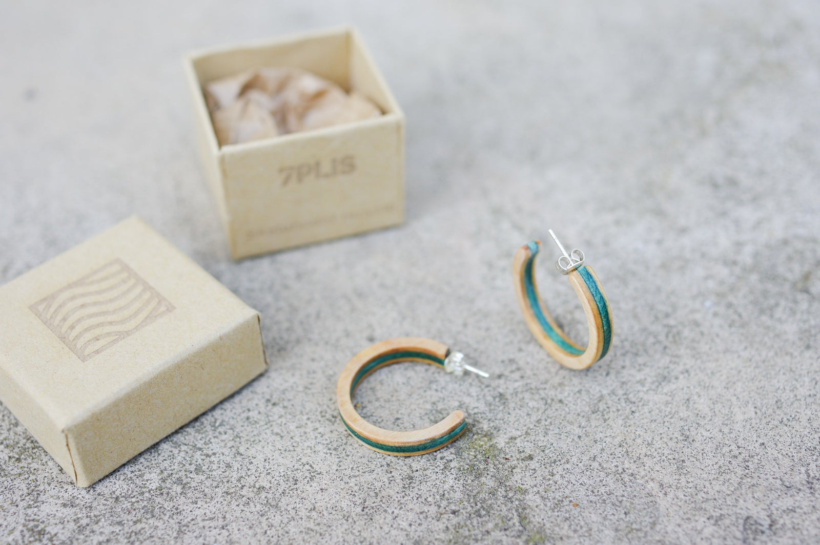 Créoles SKATEBOARD recyclé & argent 925 - 7PLIS