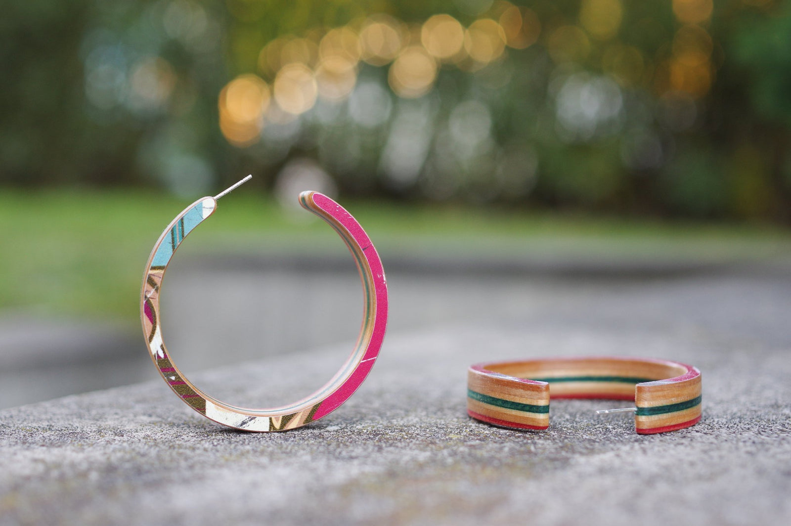 Créoles SKATEBOARD recyclé & argent 925 - 7PLIS