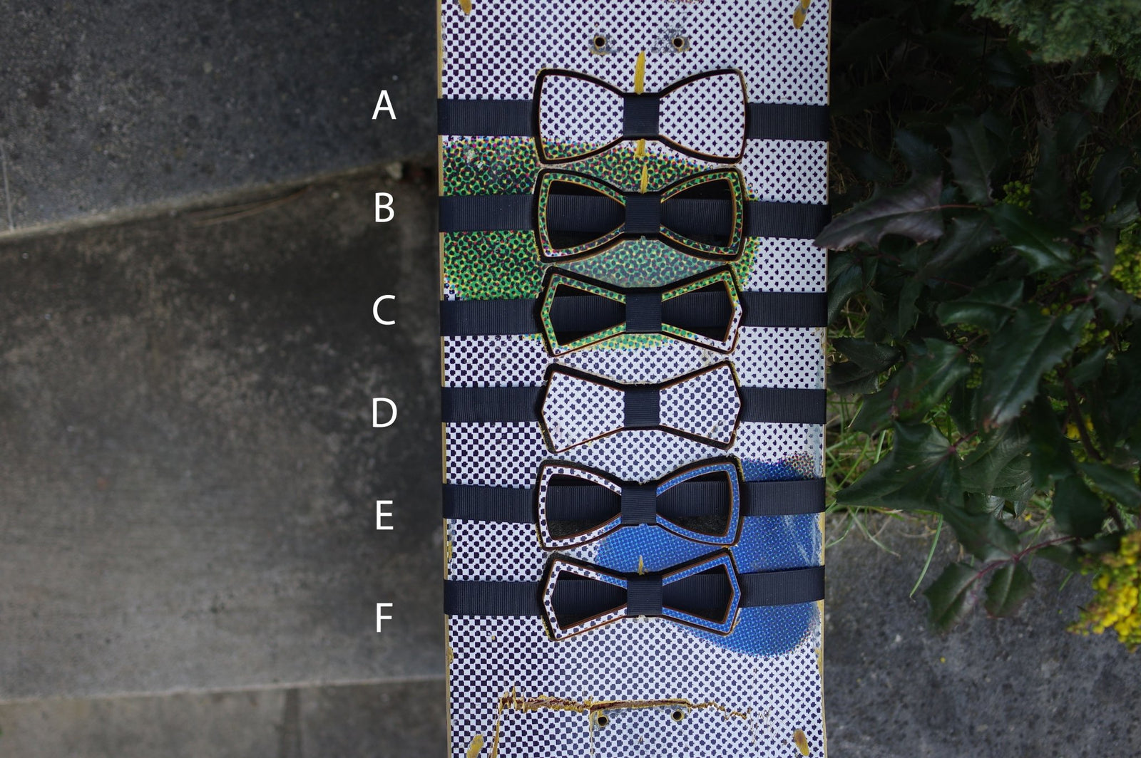 Noeud papillon 7PLIS noir blanc bleu vert - 7PLIS