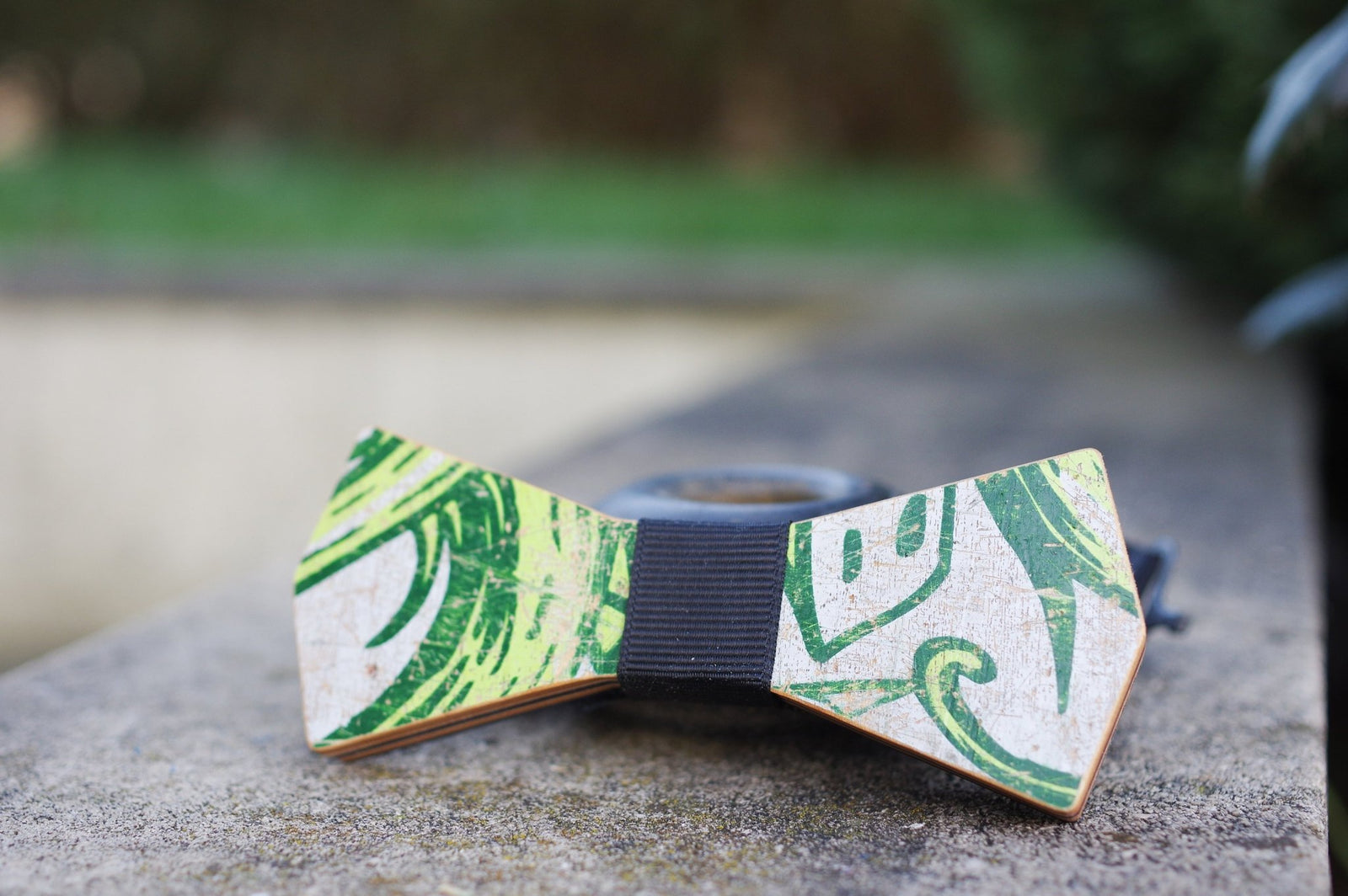 Noeud papillon 7PLIS vert et blanc - 7PLIS