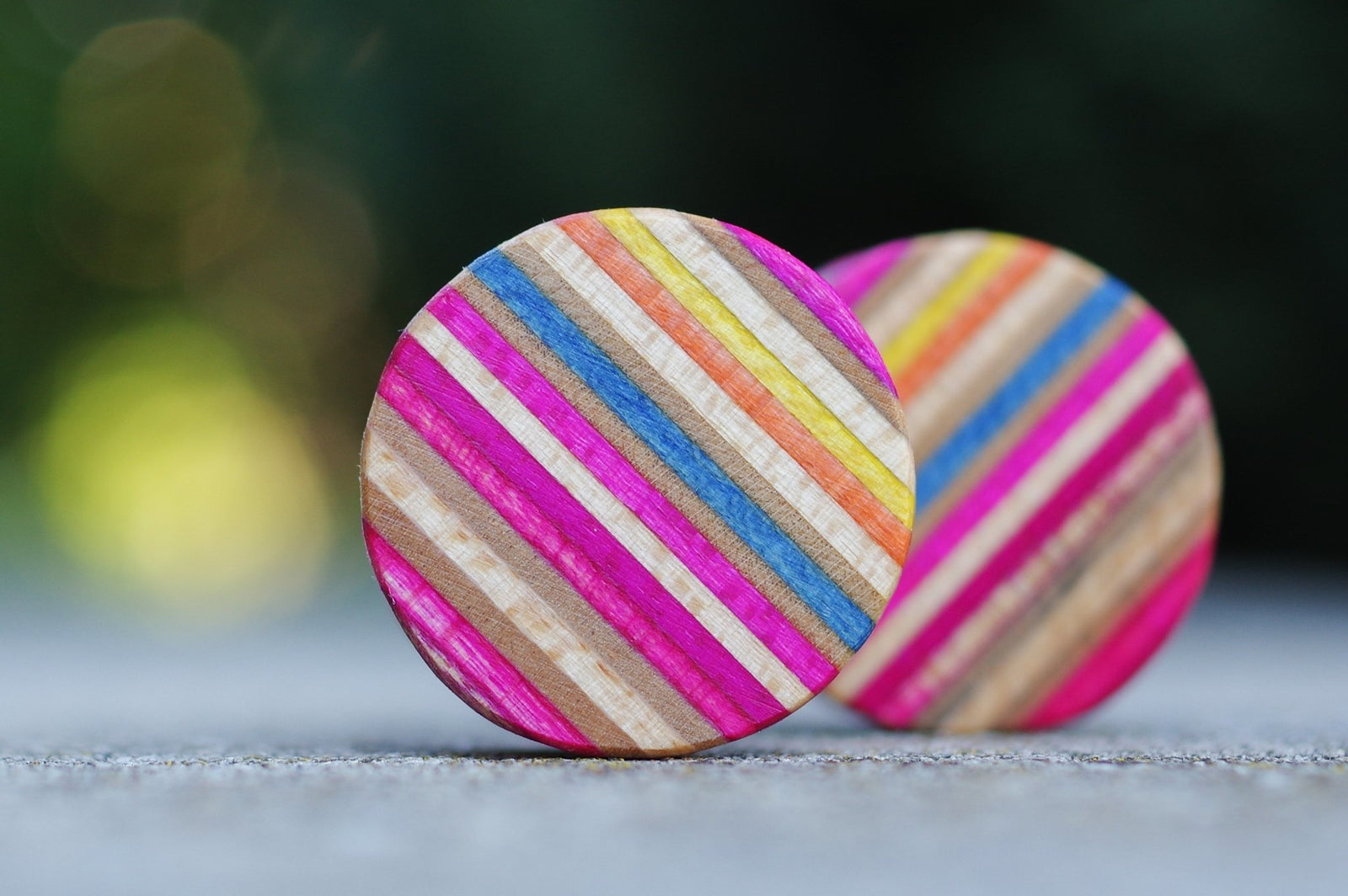 Plug SKATEBOARD recyclé bleu rose orange jaune bois - 7PLIS