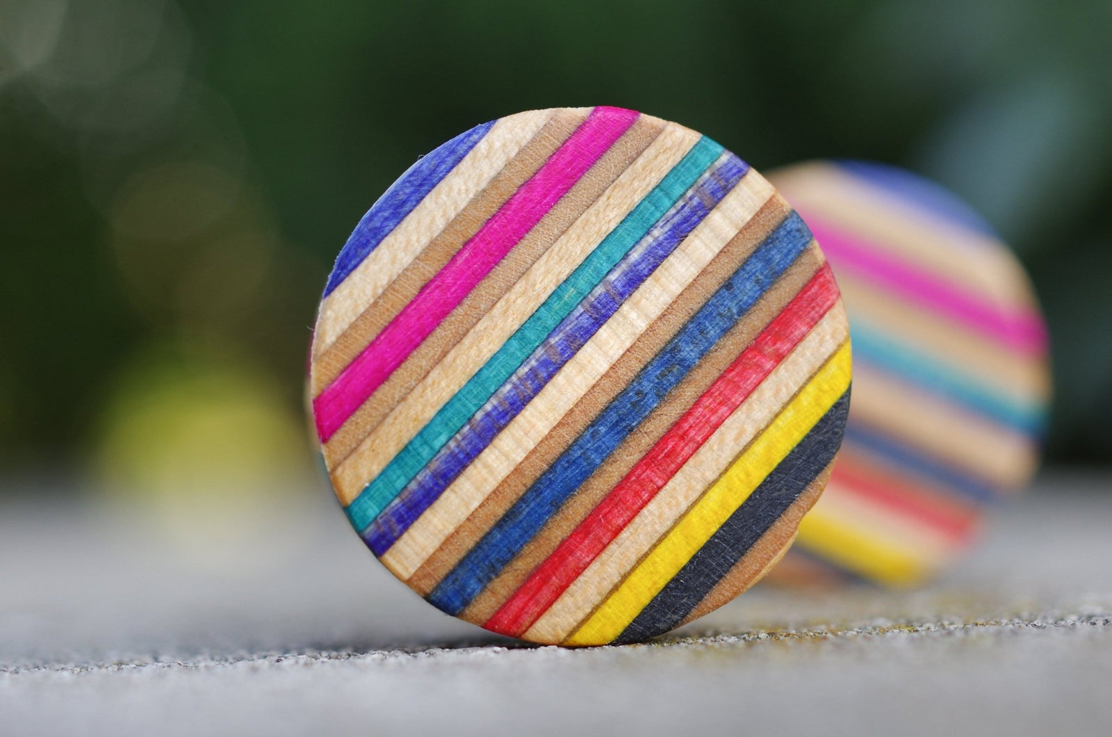 Plug SKATEBOARD recyclé bleu turquoise bordeau bois - 7PLIS