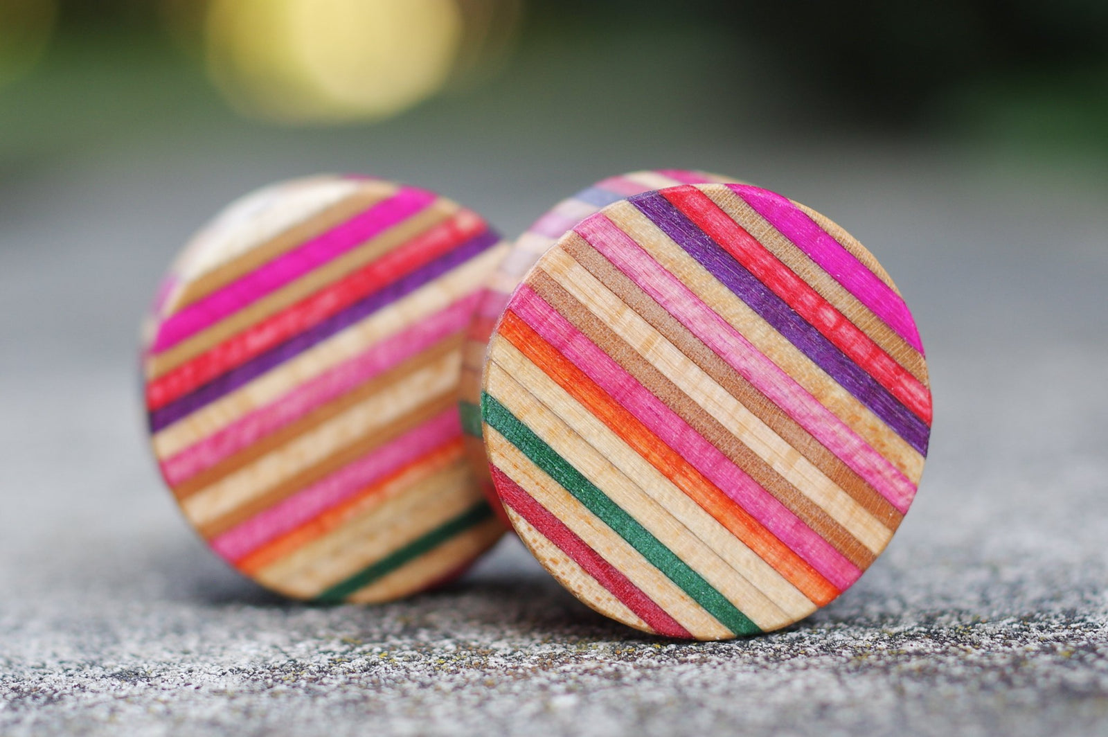 Plug SKATEBOARD recyclé rose vert violet bois - 7PLIS