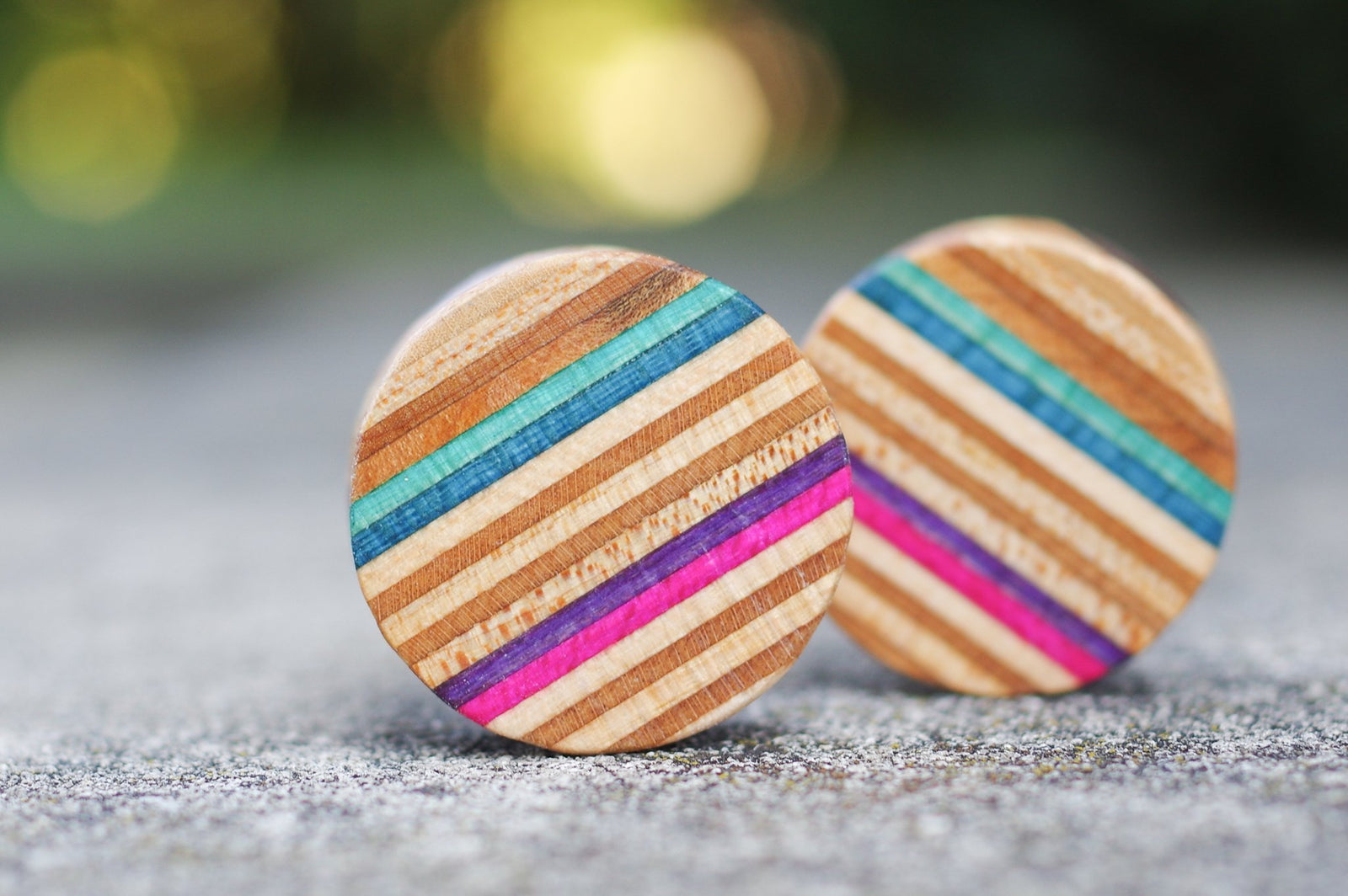 Plug SKATEBOARD recyclé vert bleu orange rouge bois - 7PLIS