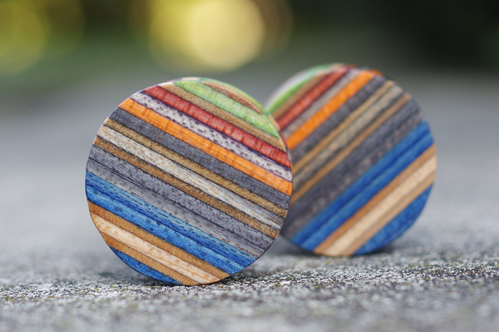 Plug SKATEBOARD recyclé vert bleu rouge orange noir bois - 7PLIS