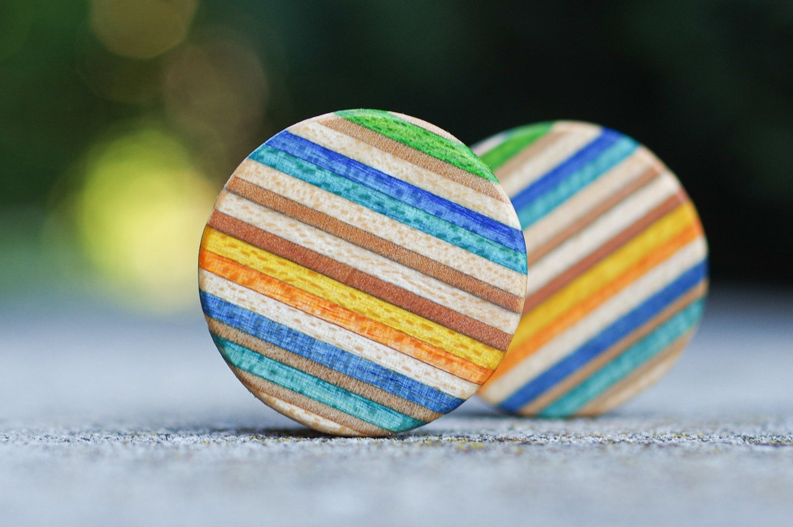 Plug SKATEBOARD recyclé vert jaune bleu orange vert bois - 7PLIS