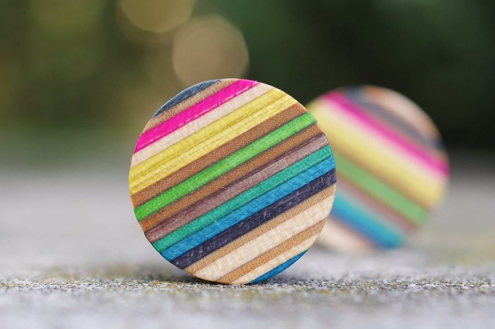 Plug SKATEBOARD recyclé vert rose noir jaune bois - 7PLIS