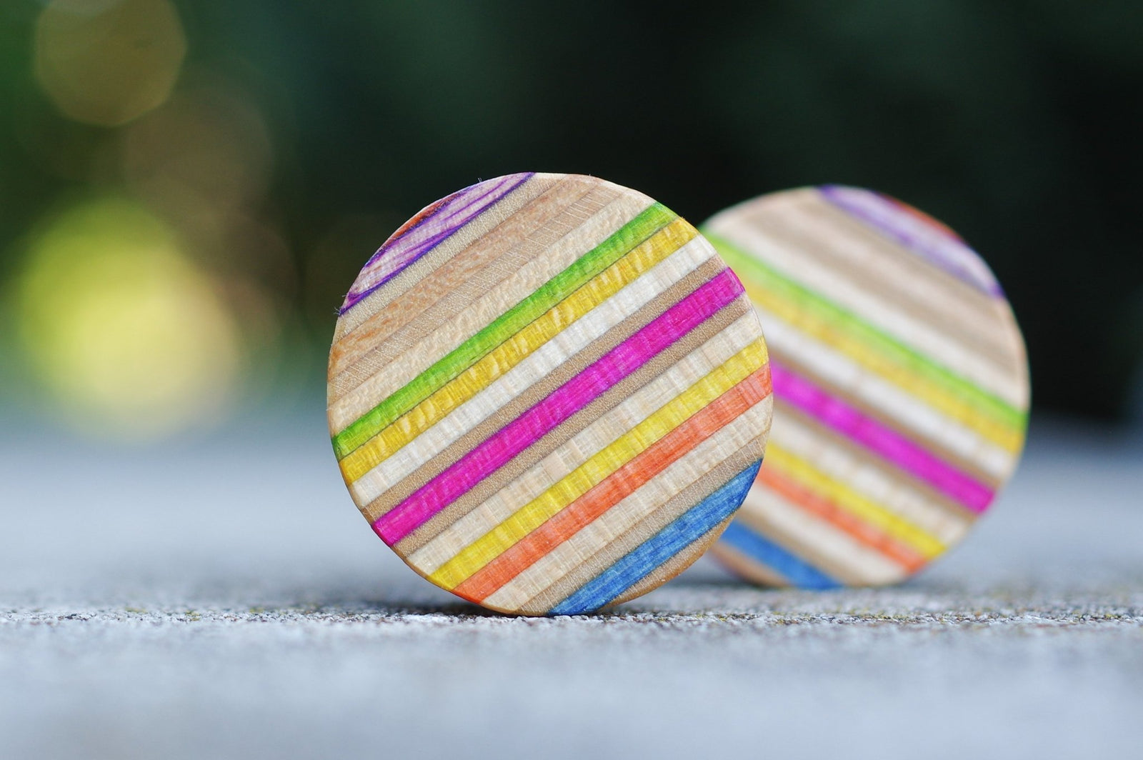 Plug SKATEBOARD recyclé vert rose orange jaune bois - 7PLIS