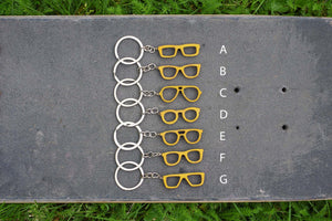 Porte-clés 7PLIS recyclé à partir de skateboard usagé - jaune et bois - 7PLIS